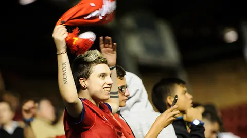 La grada del partido de copa entre Osasuna y Albacete en El Sadar. MIGUEL OSÉS_6