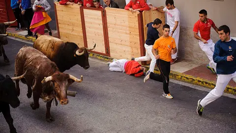 3º 10 de la mañana encierro de varias pasadas en Azagra con la ganadería Toropasión. MIGUEL OSÉS (4)
