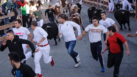 Penúltimo encierro de las fiestas de Sangüesa de 2017 con toros de Alberto Mateos de Valdelosa. MIGUEL OSÉS (3)