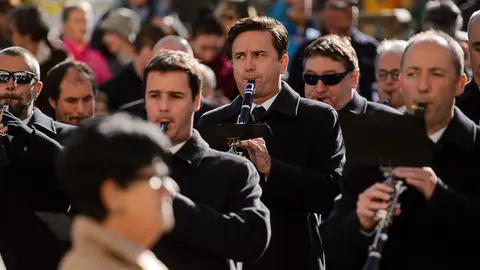 alida del pasacalles con el que la banda de música La Pamplonesa celebra la festividad de Santa Cecilia. PABLO LASAOSA16