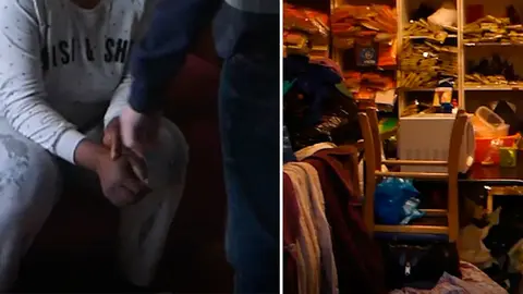 Imágenes facilitadas por la Policía Nacional sobre el lugar en el que se encontraban algunas de las víctimas de los proxenetas detenidos. POLICÍA NACIONAL