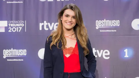 La pamplonesa Amaia Romero en su primera rueda de prensa ofrecida tras proclamarse ganadora de Operación Triunfo RTVE