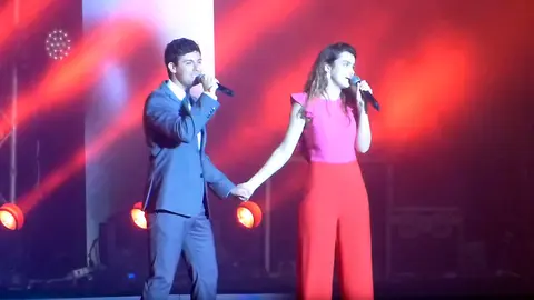 Actuación de Amaia y Alfred en Tel Aviv con motivo de la gira europea para promocionar 'Tu canción'.