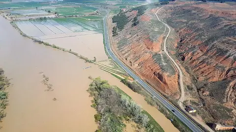 La carretera NA 126, en su paso por Cabanillas. POLICÍA FORAL