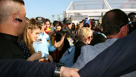 Cientos de eurofans han arropado a Amaia Romero y Alfred García en Lisboa. CRISTIAN BETELU (1)