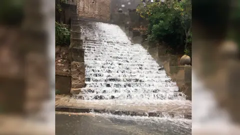 La riada en Corella debido a la fuerte tormenta. NAVARRA.COM