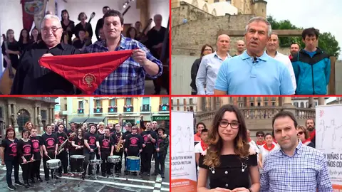 Los amigos del arte, Rastrojo y los pastores del encierro, el grupo Motxila 21 y la asociación Chrysallis Nafarroa presentan sus candidaturas a lanzar el Chupinazo de los Sanfermines de 2018 YOUTUBE
