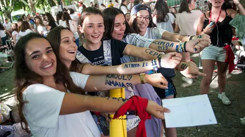 Cientos de personas hacen cola para el esperado concierto de los chicos de Operación Triunfo en Pamplona. MIGUEL OSÉS_13