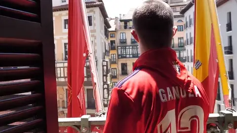 Ibai Ganuza, jugador de Osasuna en La Liga Genuine que será el próximo lanzador del chupinazo de San Fermín