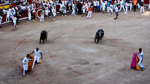 Tercer encierro de San Fermín 2018 con toros deCebada Gago. MIGUEL SANTIAGO0008