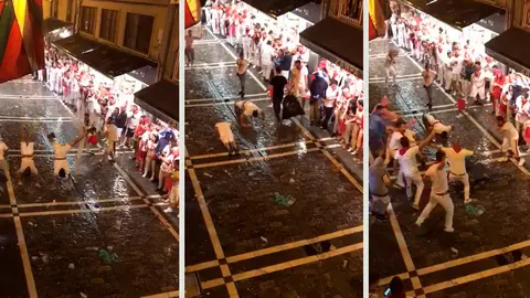 Convierten Estafeta en un espectáculo de gimnasia durante el chaparrón del día 13