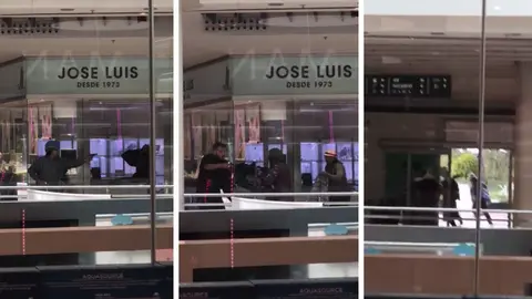 Fragmentos del vídeo del atraco de los ladrones en una joyería de Barcelona
