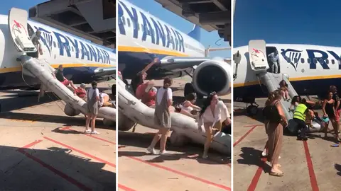Desalojan en el aeropuerto de Barcelona un avión de Ryanair por el incendio de la batería de un teléfono móvil YOUTUBE