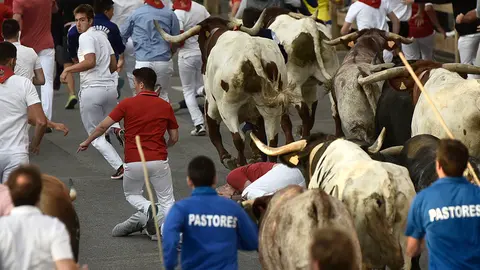 Segundo encierro de las fiestas de Tafalla de 2018. MIGUEL OSÉS (8)