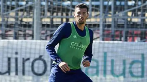 Bruno Perone durante un entrenamiento. R Zaragoza.