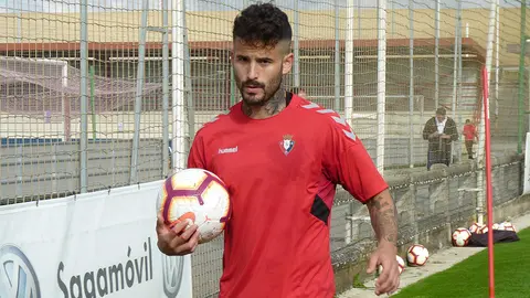 Rubén García entrenándose en Tajonar