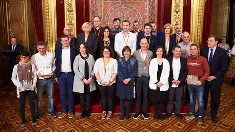 Entrega de las Distinciones al Mérito Deportivo 2018 en el salón del trono del Palacio de Navarra por parte de la Presidenta del Gobierno Uxue Barkos. MIGUEL OSÉS 22