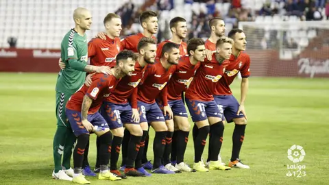 Equipo titular de Osasuna en Albacete. La Liga.