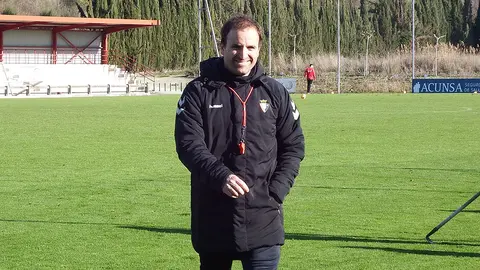 Jagoba Arrasate al final del entrenamiento en Tajonar.