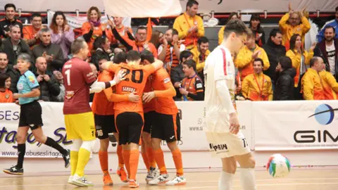 Partido Ribera Navarra - Segovia (4-1), de la Lnfs en Tudela. R. Navarra.