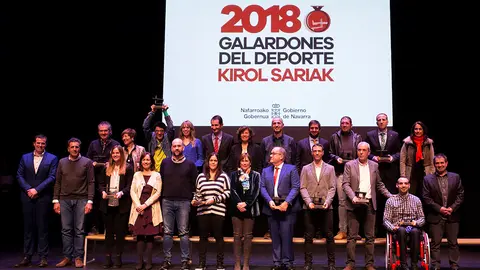 La presidenta del Gobierno de Navarra, Uxue Barkos, preside la entrega de los galardones del deporte de Navarra 2018