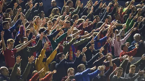 La grada de El Sadar durante el partido contra el Zaragoza. MIGUEL OSÉS 15