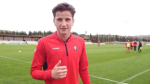 El jugador de Osasuna Miguel Olavide, en Tajonar.