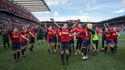 Partido Osasuna - Eibar de segunda división femenina en El Sadar. Twitter CA Osasuna.