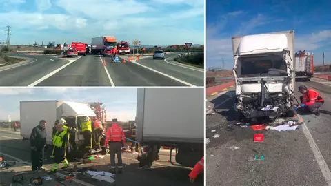 Accidente entre un camión y una furgoneta en el cruce entre Caparroso y Traibuenas POLICÍA FORAL 0
