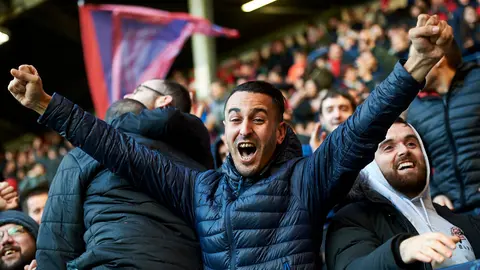 La grada de El Sadar durante el partido contra el Rayo Majadahonda. MIGUEL OSÉS 21