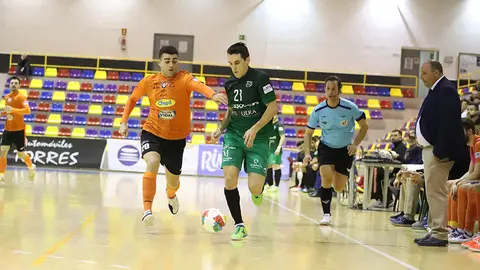 Imagen del partido entre el CD UMA Antequera y el Aspil Vidal Ribera Navarra. CEDIDA