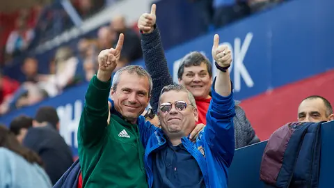 La grada de El Sadar durante el partido entre Osasuna y Extremadura (08). IÑIGO ALZUGARAY