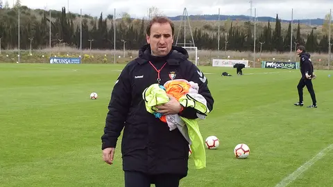 El entrenador de Osasuna, Jagoba Arrasate, en las instalaciones de Tajonar.