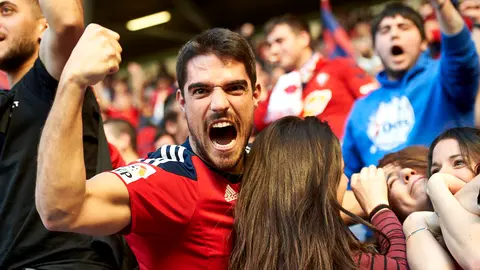 Grada de Osasuna durante el Partido del Deportivo. MIGUEL OSÉS 14