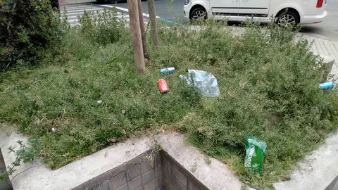 Suciedad en las calles del barrio pamplonés de la Milagrosa CEDIDA (2)