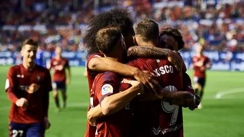 Partido correspondiente a la jornada 42 entre Osasuna y Real Oviedo en el estadio El Sadar. MIGUEL OSES