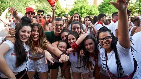 Chupinazo de las fiestas de Barañain 2019. MIGUEL OSÉS