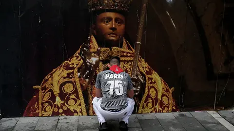 Momentos previos al segundo encierro de los Sanfermines 2019 protagonizado por la ganadería Cebada Gago. AFP / REUTERS