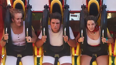 Las barracas de Pamplona durante los sanfermines de 2019. MIGUEL OSÉS