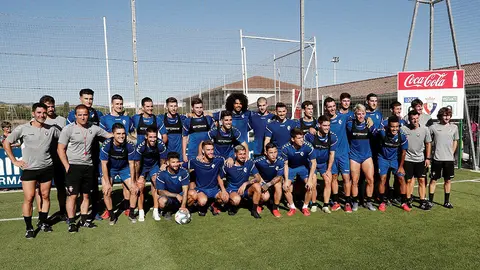 Fotografía de la plantilla de Osasuna, que ha comenzado este jueves a preparar la pretemporada en las instalaciones de Tajonar. EFE/ Jesús Diges.