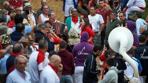 Primer encierro del Pilon de Falces de 2019. MIGUEL OSÉS