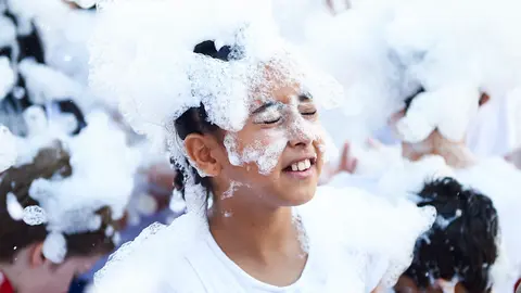Chupinazo de las fiestas de Burlada de 2019. Miguel Osés