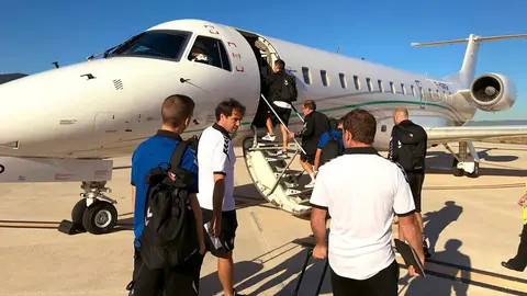 Vuelo charter de Osasuna desde Noáin. @CAOsasuna.