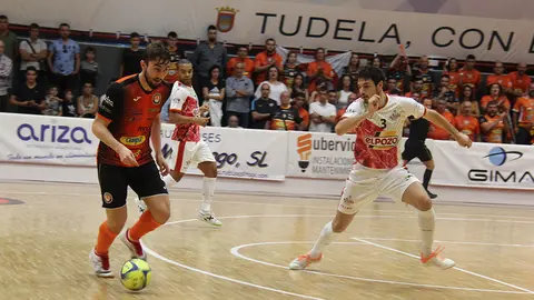 Partido entre el Ribera Navarra y El Pozo Murcia en Tudela. Cedida.