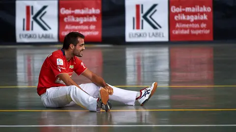 Partido entre Bengoetxea VI y Ezkurdia en el frontón de Lekunberri. MIGUEL OSÉS