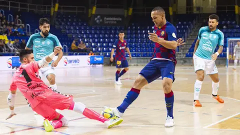 Partido de la Lnfs entre FC Barcelona y Osasuna Xota en el Palau Blaugrana. @FCBfutbolsala.