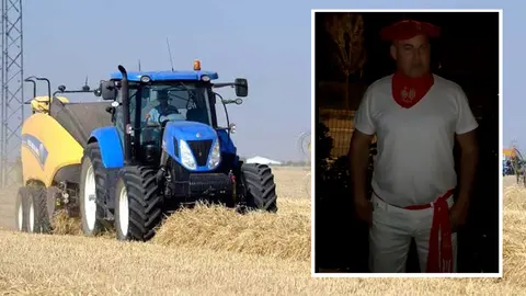 Agricultor y ganadero navarro llamando a la participación en la manifestación