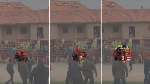 Secuencia de la grave cogida en el Carnaval del Toro de Ciudad Rodrigo SALAMANCATV24HORAS (2)