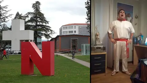 El jotero Josu Hernández canta una jota de agradecimiento al personal sanitario por el coronavirus