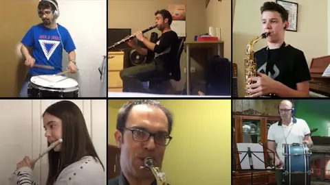 La banda de música de Lerín homenajea a su gigante &#34;La Dorotea&#34;.